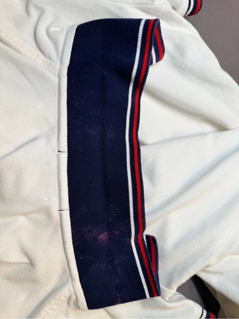 Polo Ralph Lauren Custom Fit Big Pony Polo Shirt Mens L White Navy Red Striped